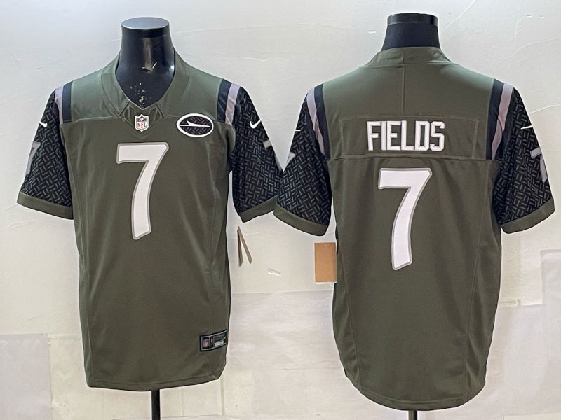 Men 2025 Nike New York Jets #7 Fields green Throwback Limited NFL Jersey style 004